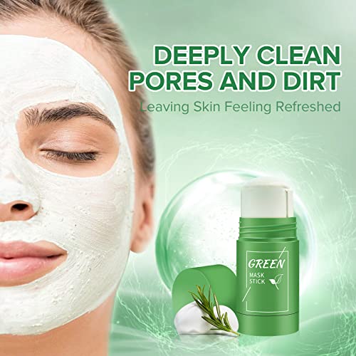 Green Tea Cleansing Mask Stick, Deep Cleansing Clay Mask for Blackhead Removal, Skin Care, Oil Control, Moisturizing, Pore Cleaning, etc. Suitabl