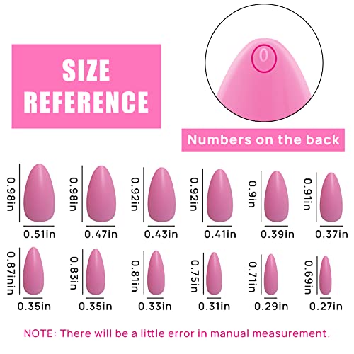 JUSTOTRY 24 Packs (576 PCS) Matte Almond Press on Nails Medium,Acrylic Oval False Nails with Glue and Nail File,Reusable Stick on Nails Short wit