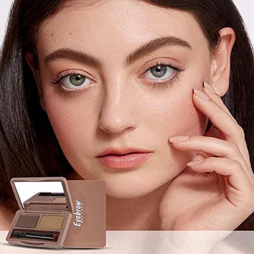 Eyebrow Powder,2in1 Eyebrow Powder Kit,Eyebrow Palette,Eyebrow Pencil Eyebrow Pomade, Medium Brown &DarkBrown,Eyebrow Dye,Eye Brown Tint Kit,Root