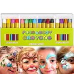 Mimoo 16 Colors Face Paint Set, Body Paint Sticks Red and White Face Paint, Face Paints for Children, Kids Face Paint Pretend Play, Face Painting