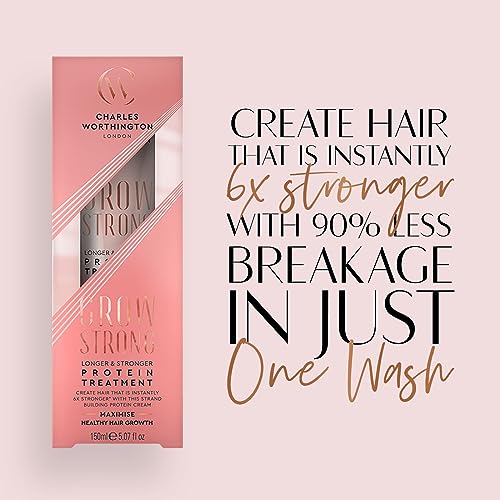 Charles Worthington Grow Strong Longer & Stronger Protein Treatment, Hair Growth Serum for Fine Hair, Hair Repair Products for Women and Men, Sal