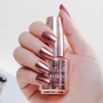 18ml Metal Nail Polish Mirror Effect Gel Nail Polish Set Varnish Chrome Nail Art Polish Long-Lasting Non-Peelable (Champagne-pink 03)