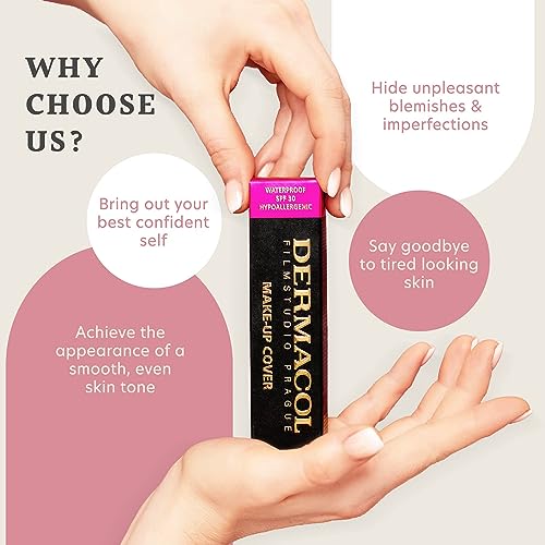 Dermacol DC Full Coverage Foundation | Concealer in Cream Waterproof Long Lasting SPF30 | Hypoallergenic and Lightweight Concealer | Tattoo, Acne