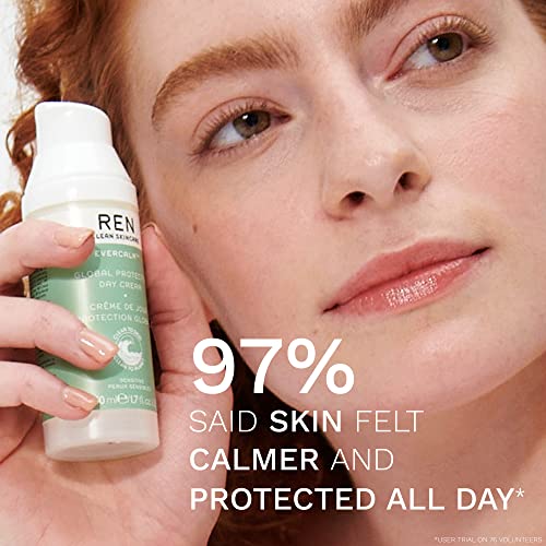 REN Clean Skincare Evercalm™ Global Protection Day Cream | Calm, Soothe & Hydrate Sensitive Skin | Vegan | Step 4: Moisturise