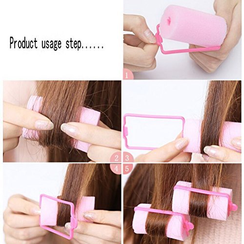 SUMAJU Hair Rollers, 12pcs Soft Sponge Hair Roller Foam Styling Hair Curler Home DIY Curling Tool