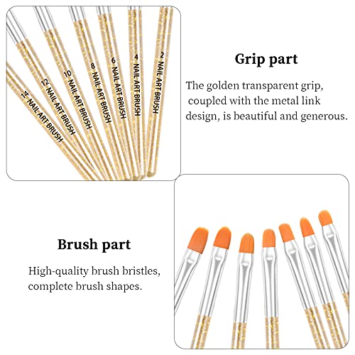 AvoDovA 7PCS Nail Art Brush Set, Nail Tips Acrylic UV Gel False Nails Painting Pen DIY Nails Design, Nail Art Tips Builder Brush, UV Gel Acrylic