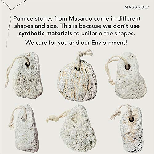 Masaroo Pumice Stone for Feet - Natural Foot Files for Hard Skin - Callus Remover for Feet - Hard Skin Remover Foot - Natural Foot Scraper