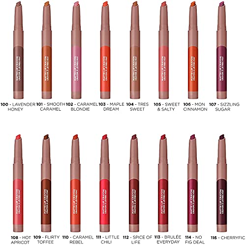 L'Oreal Paris Infallible Very Matte Lip Crayon Lipstick, Smudge Proof, Pink Lipstick, 111 A Little Chilli, 1 kg