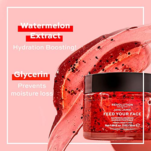 Revolution Skincare London, Jake Jamie Watermelon Hydrating Face Mask, Watermelon Scented Formula, Moisturising, 50ml