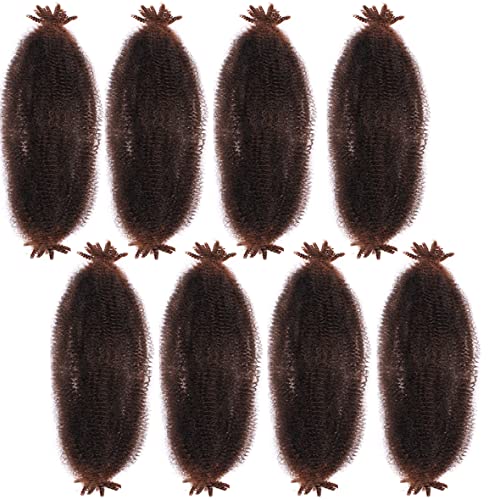 Leeven 16 Inch Pre Separated Springy Twist Hair for Afro Marley Locs 8 Packs Pre-Fluffed Popping Spring Twist Crochet Hair for Distressed Locs Af