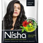 Nisha Henna Based Natural Black Hair Color 10 Gm Pack of 10 Henna Hair Color For Men and Women Black Hair Color
