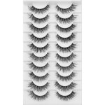 JIMIRE False Lashes Natural Cat Eye Faux Mink Lashes Pack 12MM Short Small Fake Eyelashes 10 Pairs