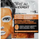 Men Expert Hydra Energetic Tissue Face Mask for Men, Sheet Mask for Tired Looking Skin (4 x 30 g)