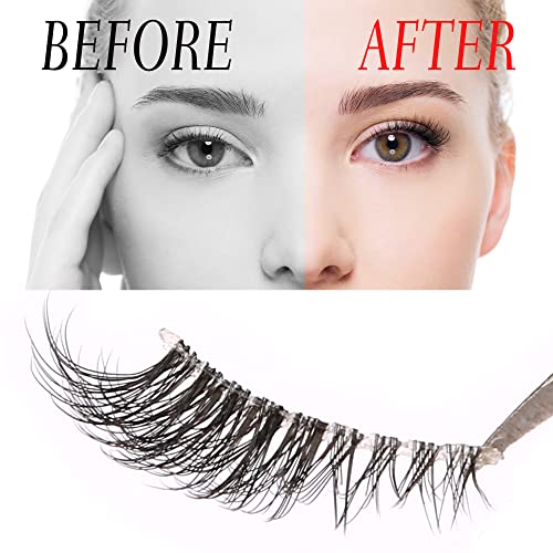 False Eyelashes Natural Half Lashes Short Wispy Clear Band 1/2 Lashes Pack Cat Eye 3D Faux Mink 3/4 Eye Lashes Multipack By AUPALADA, Lash Cluste