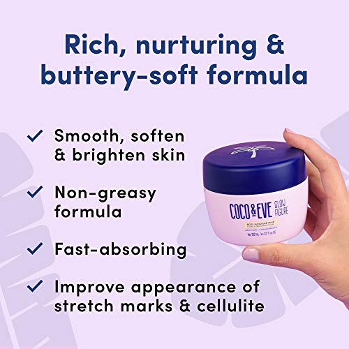 Coco & Eve Glow Figure Body Moisture Whip - Lotion and Moisturizer for Women | Hydrating Body Cream (212ml) (Lychee & Dragonfruit)