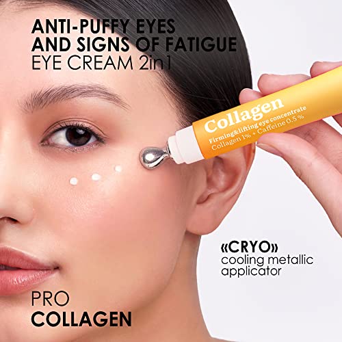 7DAYS Eye Cream with Collagen | Korean Skincare Caffeine Under Eye Cream | Face Care Eye Cryo Cooling Massager Anti Dark Circles, Wrinkles & Puff