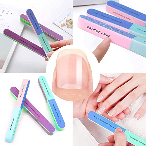 8 Pack Nail Buffer,Nail File Buffer Block, 7 Way Nail File,Removes Ridges,for Manicure Buffer Block Acrylic Gel Nails Remover, Women Home & Salon
