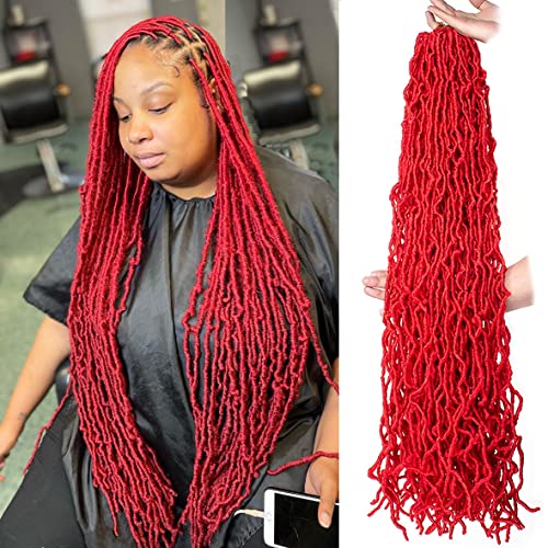 Leeven 30 Inch Distressed Faux Locs 6 Packs Long Butterfly Faux Locs Crochet Hair Synthetic Crochet Braids Pre-looped Soft Locs Crochet Locs Hair