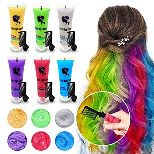 Byhoo Hair dye for Dark Hair, Temporary Hair Colour Comb for GIrl & Women. Great Gift on Birthday Halloween Christmas Cosplay Party, Easy Washabl