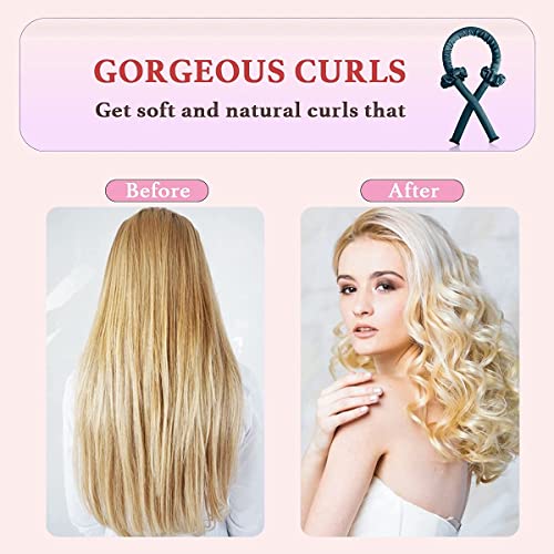High Resilience Sponge Heatless Curling Rod Headband, Women Curls, Soft and Comfortable Sleep Silk No Heat Curls Ribbon, Adjustable Wave Iron Kit