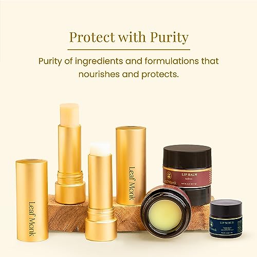 Leaf Monk Ayurvedic Lip Balm With Coconut Cream | For Healing, Moisturizing And Strengthening Skin | For Dry Chapped Lips And All Types - 10 GRAM