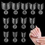 MWOOT 600Pcs Oval Short Fake Nail Art Tips Set, Half Cover French Acrylic False Nail Tips, Finger Stickers Nail Extension Tips Tool for DIY Salon