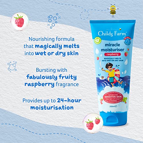 Childs Farm | Miracle Moisturiser 200ml | Raspberry | For Wet or Dry Skin | 24-Hour Moisturisation