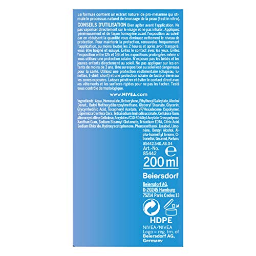 NIVEA SUN Protect & Bronze Bronzing Activator Sun Spray SPF 20 (1 x 200 ml), Sunscreen with UVA/UVB Sun Protection for a naturally bronzed tan