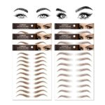 4D Hair-Like Eyebrow Tattoo Stickers,Tattoo Brow Stick on Eyebrows 6 Sheets Light Brown Eyebrow Tint Waterproof Eyebrow Transfers Authentic Brow