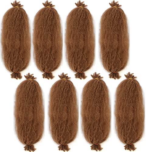Leeven 16 Inch Pre Separated Springy Twist Hair for Afro Marley Locs 8 Packs Pre-Fluffed Popping Spring Twist Crochet Hair for Distressed Locs Af