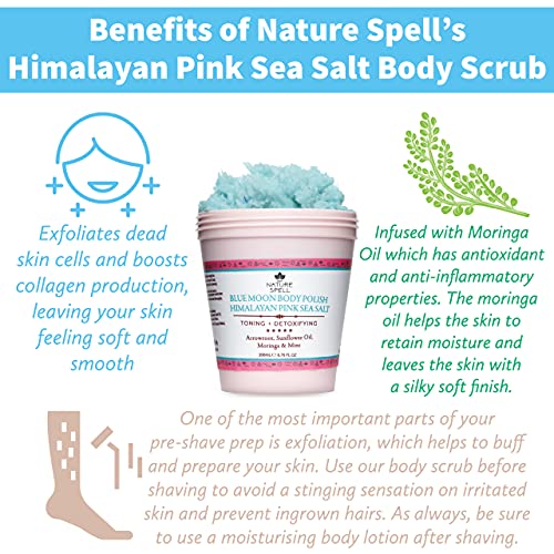Nature Spell Himalayan Pink Sea Salt Body Scrub 200 ml, Natural Exfoliation For Body, Remove Dead Skin Cells, Natural Salt Scrub - 100% Vegan, Ma