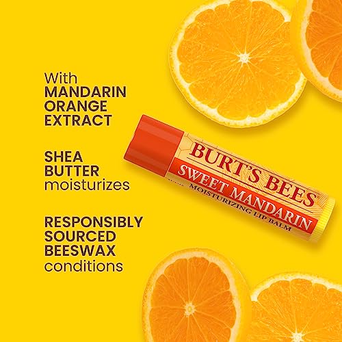 Burt's Bees Lip Balm Multipack, Lip Balm Set With Beeswax, Cucumber Mint, Watermelon, Sweet Mandarin, Freshly Picked, 4x4.25g