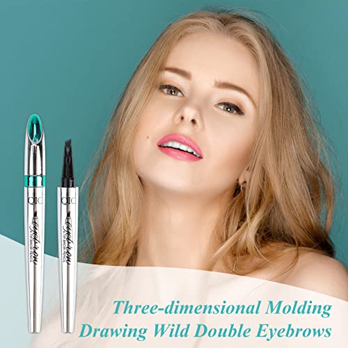 Eyebrow Pencil Tattoo Eyebrow Pen Waterproof Microblading Eye Brow Makeup Tool with Fork Tip Long-lasting for Natural Hair Like Defined Smooth Br