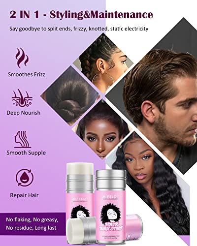 Hair Wax Stick 75g, Hair Pomade Tamer for Smoothing Flyaways Edge Control Taming Frizz Hair, Lasting Styling Cream Gel, Women Slick Back Hair Glu