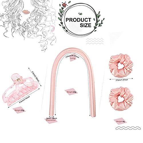 Heatless Curling Rod Headband, ZAHRVIA No Heat Silk Curls Headband Sleep In Overnight Soft Headband Wave Formers Hair Curlers DIY Hair Styling To