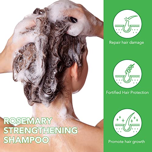 Rosemary Shampoo, 300ml Rosemary Shampoo for Cleanse Hair, Helps Improve Hair Growth, Moisturize & Soften Hair, Hair Care Shampoo for Hair Loss,