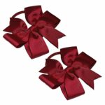 2 x 'Flat Fan' Bow Hair Bobbles | Hair Elastic | School Hair | Ribbon Bow