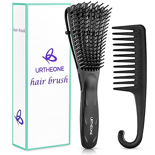 Hair Brush,Detangle Hair Brush, Detangler Brush for Women Men Adults Kids Afro American Type 3a-4c, Detangling Nylon Bristle Brush for Kinky Curl