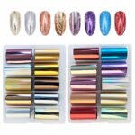 Nail Foil Stickers EBANKU 20 Rolls Holographic Nail Transfer Foil Sticker Nail Foil Adhesive Stickers Decals Gold Silver Nail Art Stickers for Wo