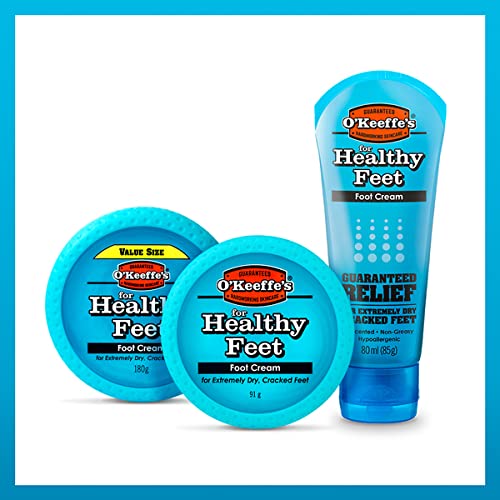 O'Keeffe's Healthy Feet, 80ml – Foot Cream for Extremely Dry, Cracked Feet | Instantly Boosts Moisture Levels, Creates a Protective Layer & Preve