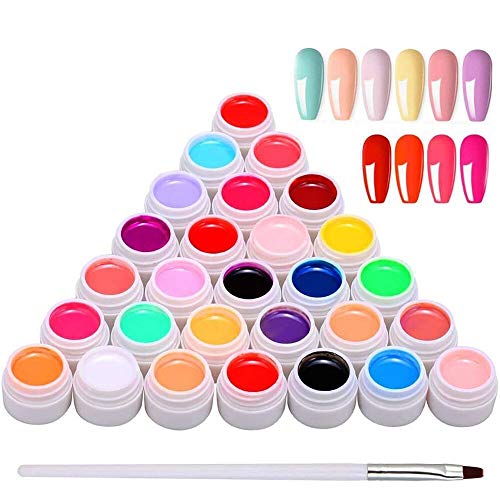 Anself 36 Mix Colors Gel Nail Polish Set,Gel Nail Kit UV Gel Nail Polish Acrylic Nail Kit Gel Polish Set for Nail Art Nail Design with Brush