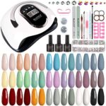 BLACICO Gel Nail Polish Kit with UV Light 168W Nail Dryer, 21 Colors White Nude Glitter Gel Nail Polish Set, Nail Lamp, No Wipe Base Top Coat, Ma