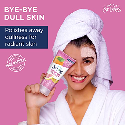 St. Ives Radiant Skin Face Scrub For Dull Skin Pink Lemon and Mandarin Orange Dermatologist-Tested Face Wash Scrub With 100 percent Natural Exfol