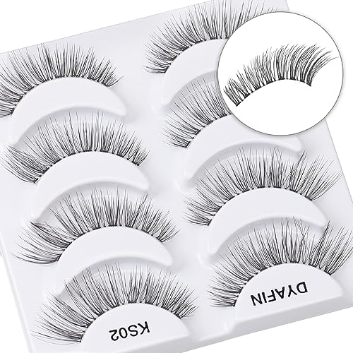 DYAFIN 3D Eyelashes 100% Handmade Strip Lashes Reusable Lightweight Soft Long False Eyelashes 4 Pairs Fake Eyelashes
