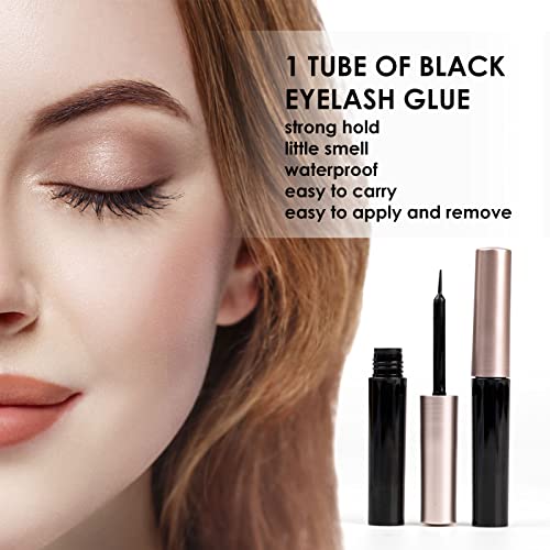 Lanciley Individual Lashes 45 Clusters Lashes C Curl DIY Eyelash Extension Kit at Home for Make-up Beginner False Eyelashes with Eyelash Glue Twe