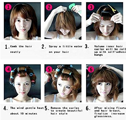 Medium Size Hair Rollers Curlers Self Grip Holding Rollers Hairdressing Curlers Hair Design Sticky Cling Style For DIY Or Hair Salon By Kamay's (