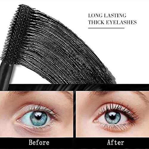 Mascara Black,4D Silk Fiber Eyelash Mascara,Mascara Black Volume and Length Waterproof,False Lash Effect Mascara, Extra Long Lash Mascara,Lengthe