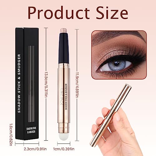 Glitter Eyeshadow Stick Pearl Shimmer Cream Dual Ended Eyeshadow Pen Crayon Smooth Long Lasting Waterproof Brightener Highlighting Stick Create G