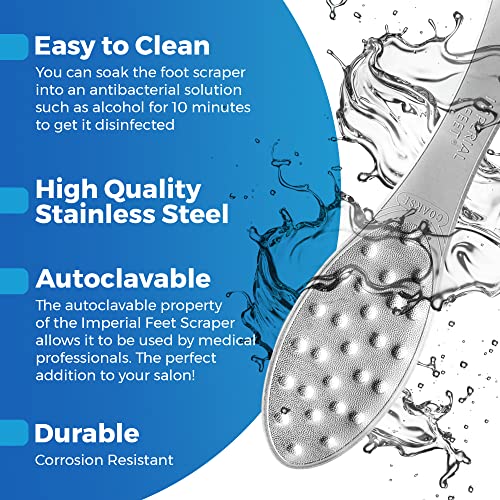 Stainless Steel Foot Scraper - Professional Double-Sided Foot File Callus Remover for Feet - Foot Rasp Scrubber for Wet Or Dry Skin - Easy to Cle