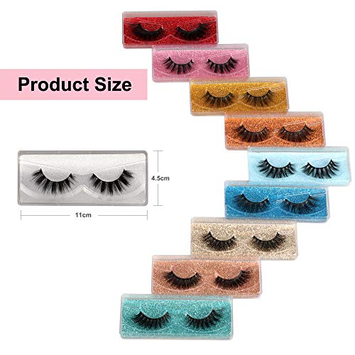 Newcally Lashes False Eyelashes Natural 3D Faux Mink Eye Lashes 10 Pairs 10 Styles Fluffy Wispy Fake Eyelashes Dramatic Handmade Reusable Lashes